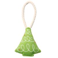 Елочка с канатом и пищалкой 26 см, зеленая, Mr.Kranch