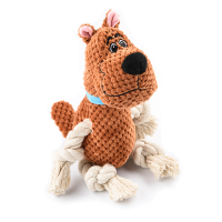 Собачка плюшевая с канатиками и пищалкой 22 см, Mr.Kranch