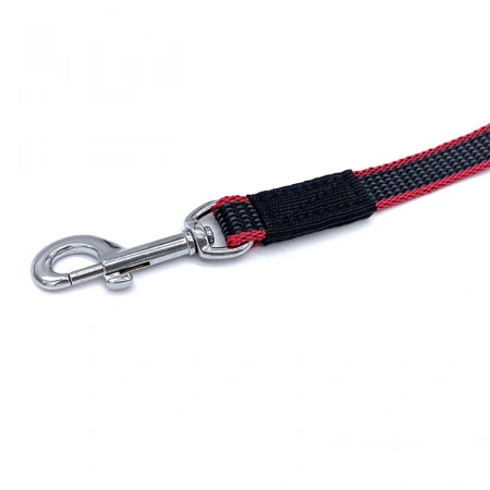 Поводок прорезиненный 20 мм, черно-красный, ЗВЕРИКО