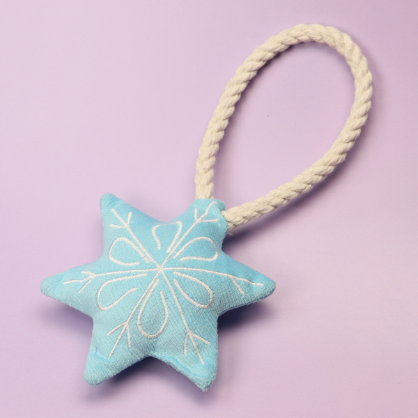 Снежинка с канатом и пищалкой 23 см, голубая, Mr.Kranch