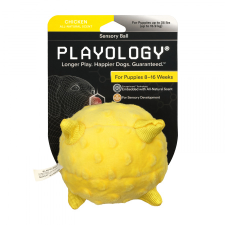 Сенсорный плюшевый мяч с ароматом для щенков PUPPY SENSORY BALL, 11 см, Playology