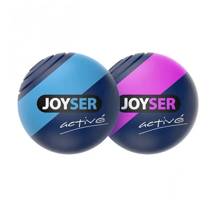 купить Два резиновых мяча с пищалкой M (голубой, розовый) 6,3 см Active JOYSER