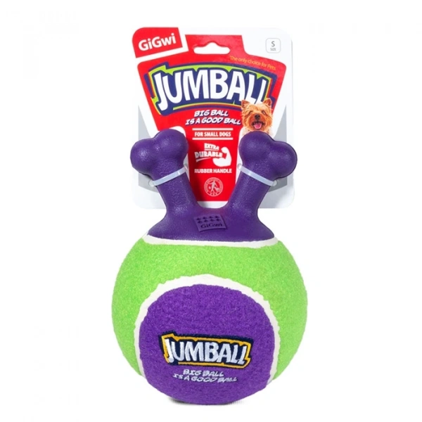 Мяч теннисный JUMBALL c ручками зеленый 18 см GiGwi