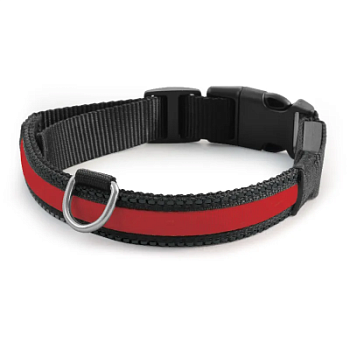 Купить Ошейник светящийся светодиодный NIGHT CITY нейлоновый, красный Triol для собак с доставкой по России.