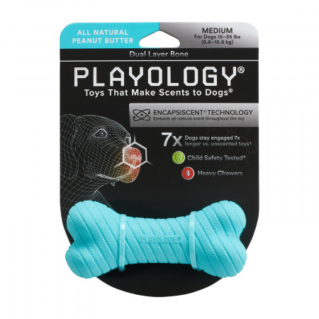 Двухслойная жевательная косточка с ароматом DUAL LAYER BONE, средняя, Playology