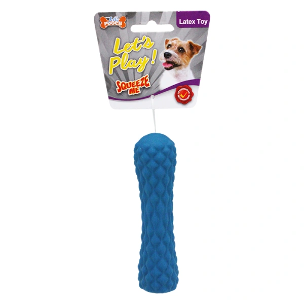 Палка латексная с хрустом и пищалкой синяя 13 см, Jolly Pooch
