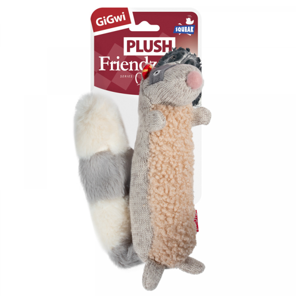 Игрушка для собак Енот с пищалкой PLUSH FRIENDZ 17 см GiGwi
