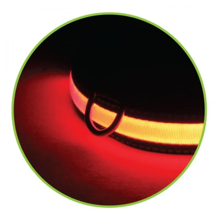 Ошейник светящийся светодиодный NIGHT CITY нейлоновый, красный Triol Ошейник светящийся светодиодный NIGHT CITY нейлоновый, красный Triol