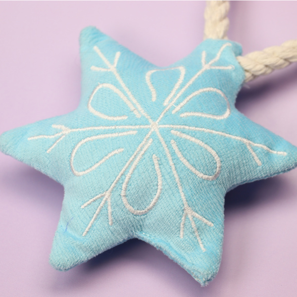 Снежинка с канатом и пищалкой 23 см, голубая, Mr.Kranch