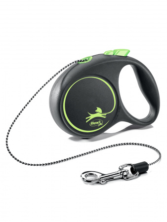 Рулетка для собак Flexi Black Design XS, до 8 кг, трос 3 м