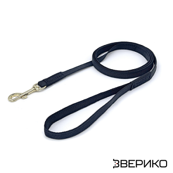 Купить Поводок прорезиненный 20 мм, черный, ЗВЕРИКО для собак с доставкой по России