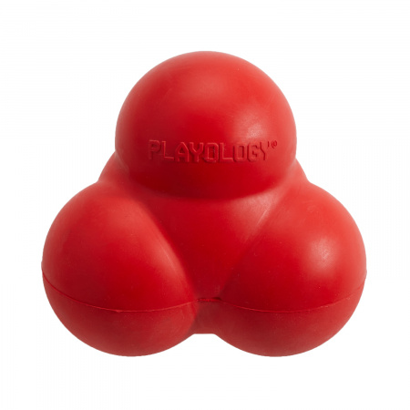Жевательный тройной мяч с пищалкой и ароматом для собак SQUEAKY BOUNCE BALL, Playology