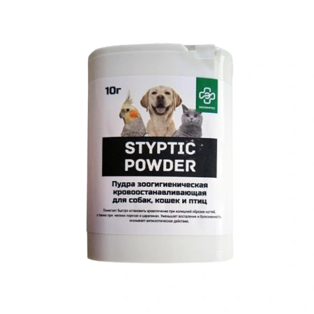 Пудра кровоостанавливающая для собак, кошек и птиц, 10 г, STYPTIC POWDER