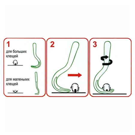 Удалитель (выкручиватель) клещей, 2 размера в упаковке, Uniclean