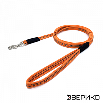 Купить Поводок прорезиненный 15 мм, оранжевый, ЗВЕРИКО для собак с доставкой по России
