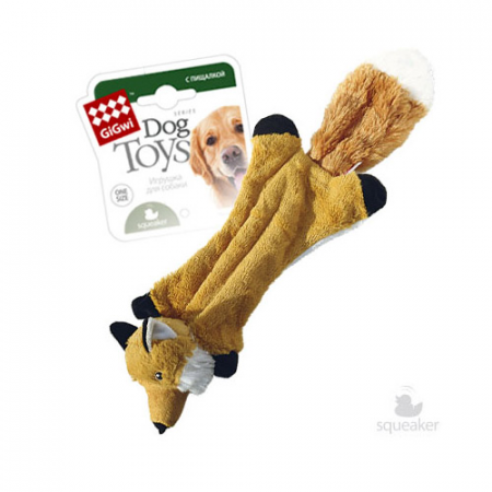 купить Шкурка лисы с пищалками PLUSH FRIENDZ 41 см GiGwi