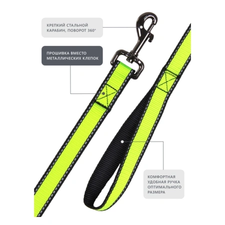 Поводок нейлоновый со светоотражением, 20 мм, Look, Rich Breed