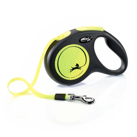 Рулетка для собак Flexi New Neon S, до 15 кг, лента 5 м