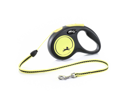 Купить Рулетка для собак Flexi New Neon S, до 12 кг, трос 5 м для собак с доставкой по России