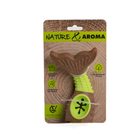 купить Рыбий хвост на древесной основе с отверстием для корма с ароматом курицы 14 см, VG